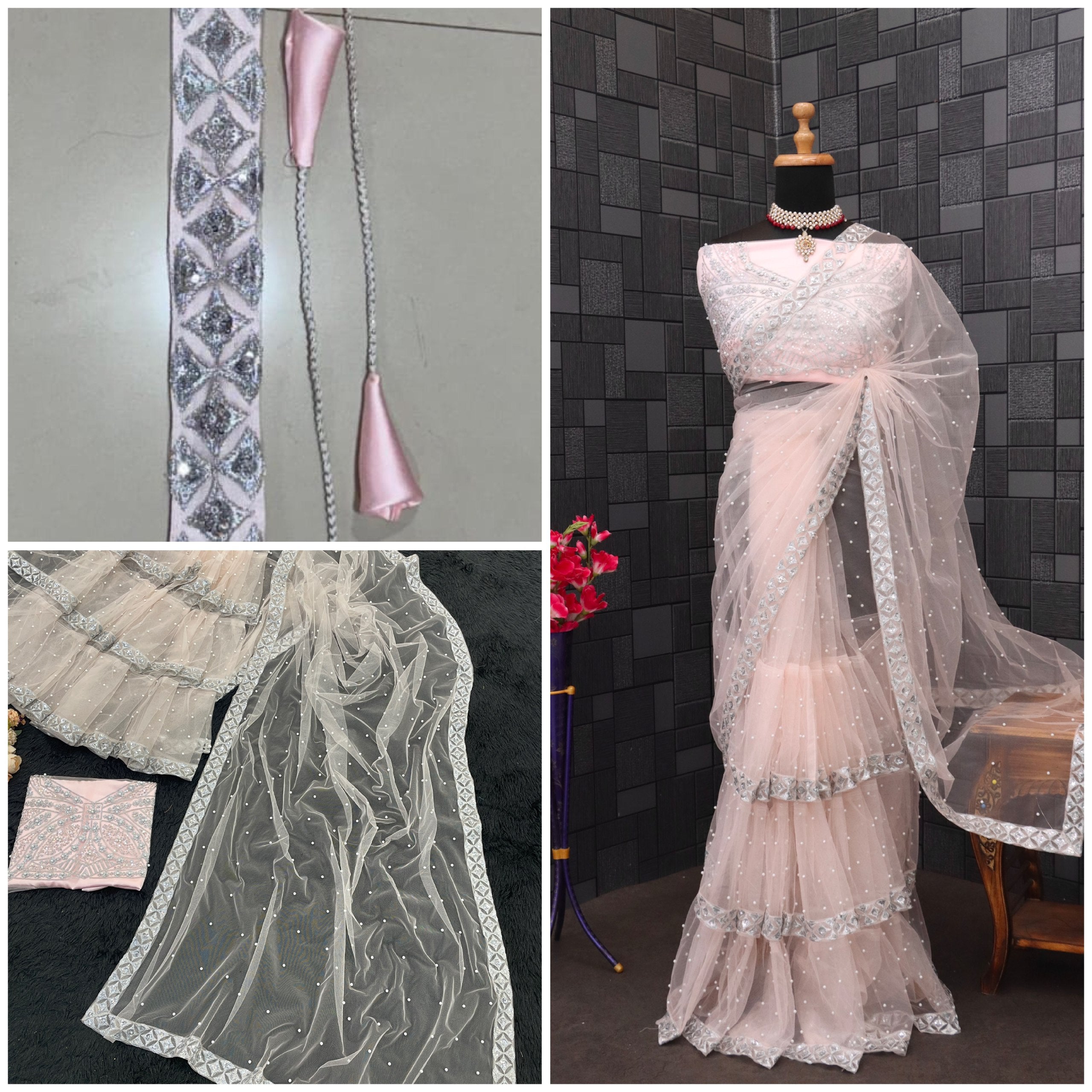 RUFFLE SAREE