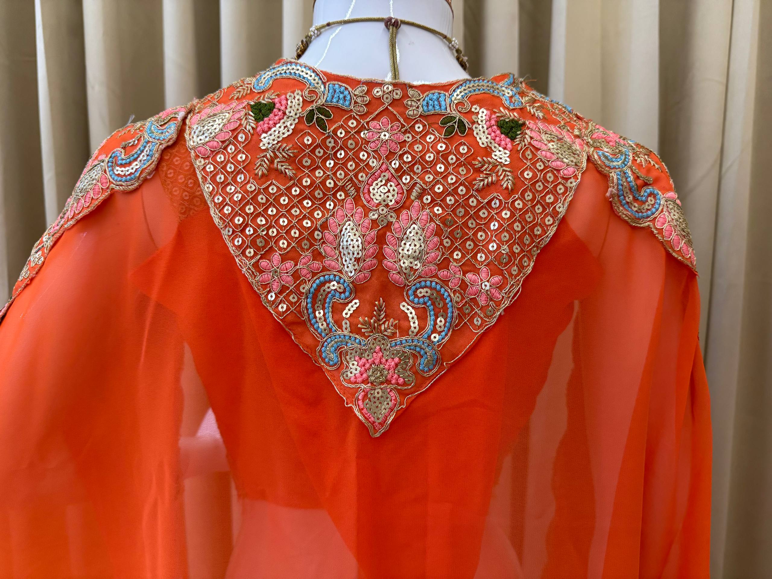 DESIGNER INDOWESTERN WITH FUL STITCH SHRUG AND BLOUSE