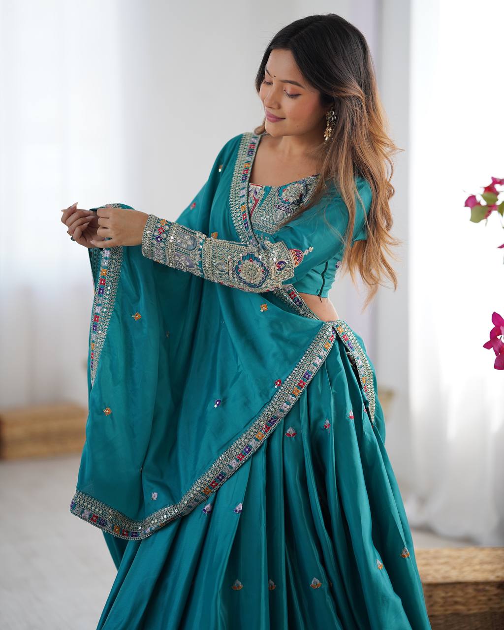 REAL MODELLING BEST SELLER LEHENGA GREEN