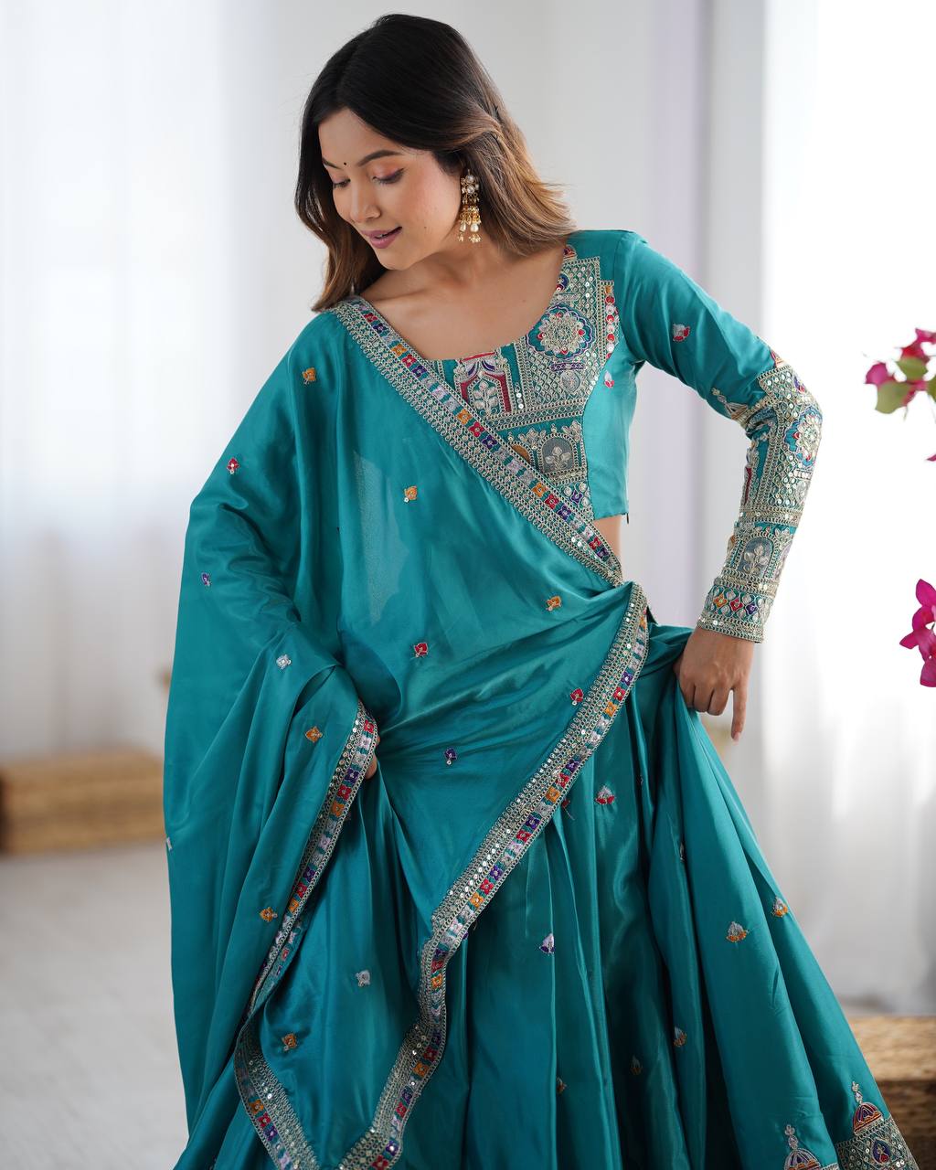 REAL MODELLING BEST SELLER LEHENGA GREEN