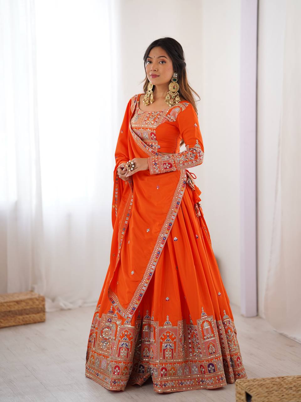 REAL MODELLING BEST SELLER LEHENGA RED