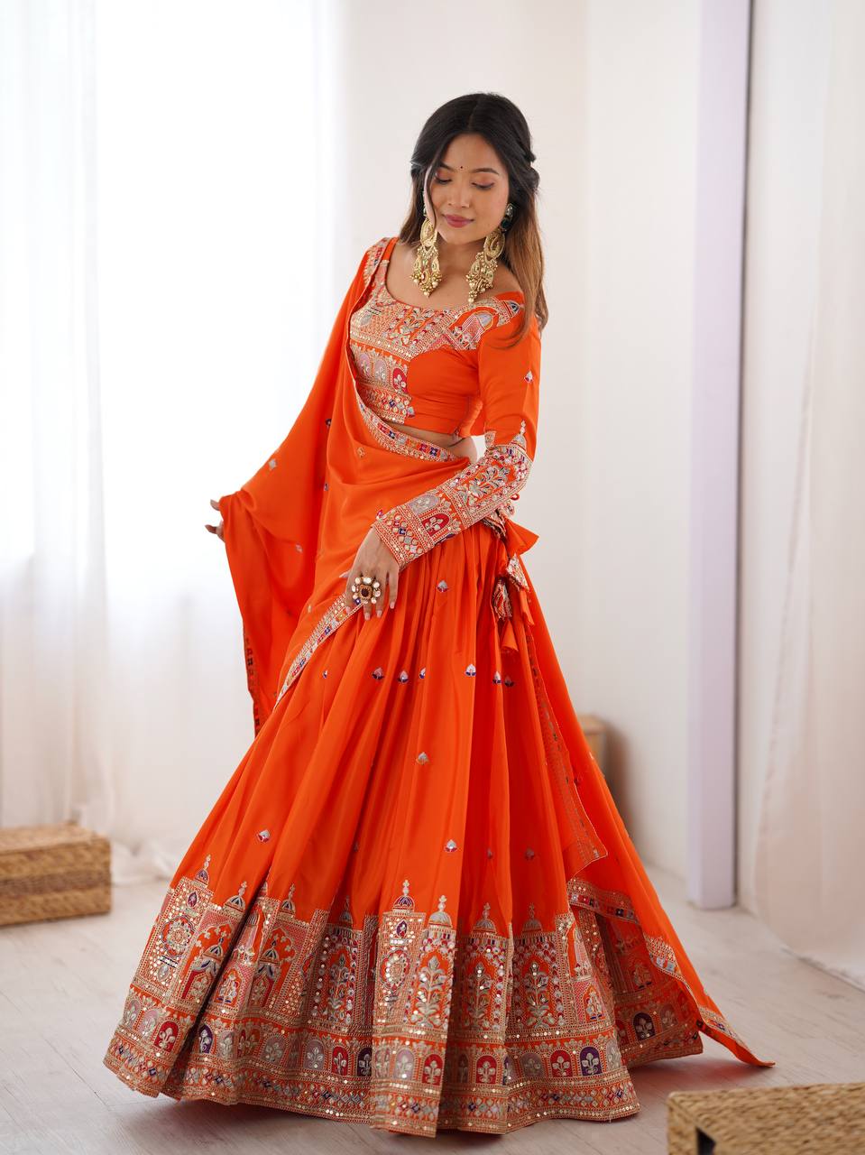 REAL MODELLING BEST SELLER LEHENGA RED