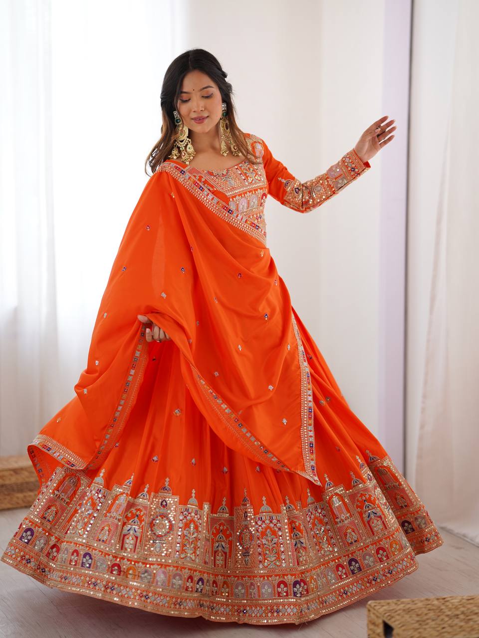 REAL MODELLING BEST SELLER LEHENGA RED