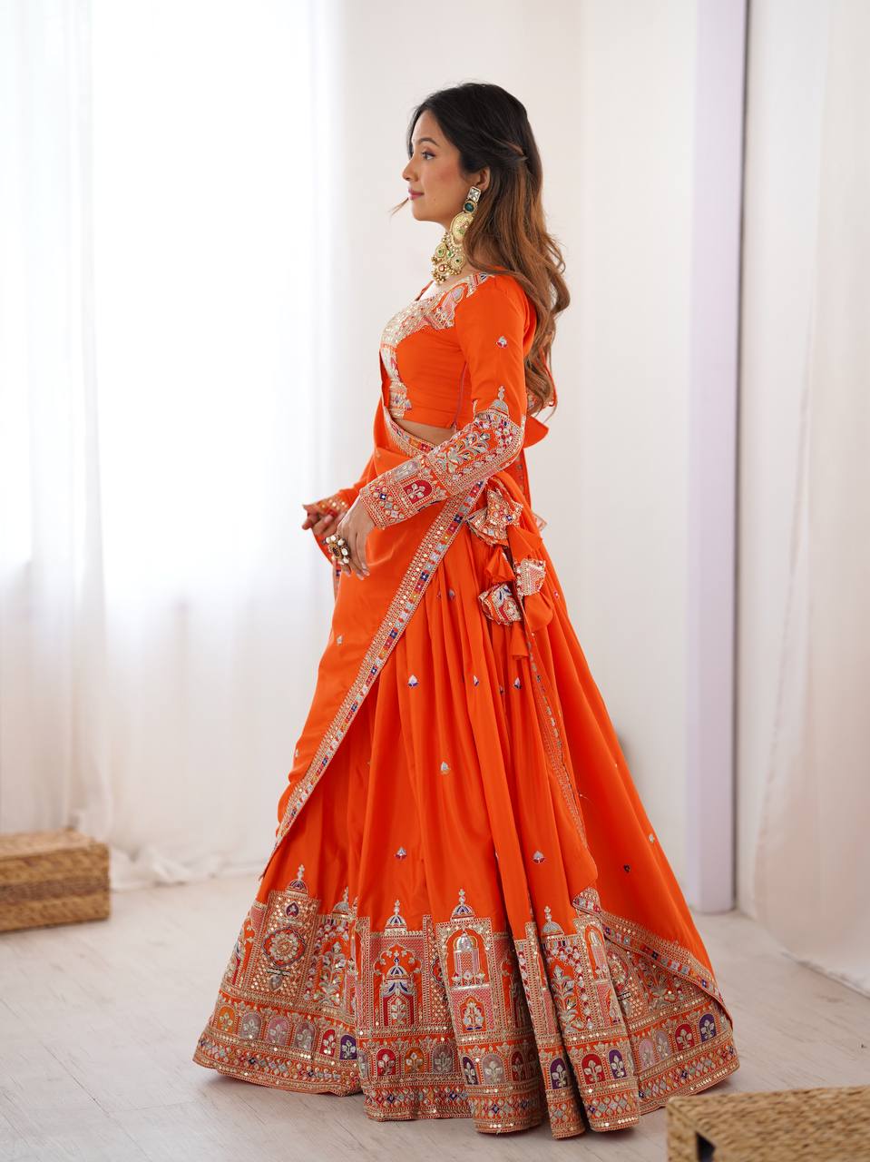 REAL MODELLING BEST SELLER LEHENGA RED