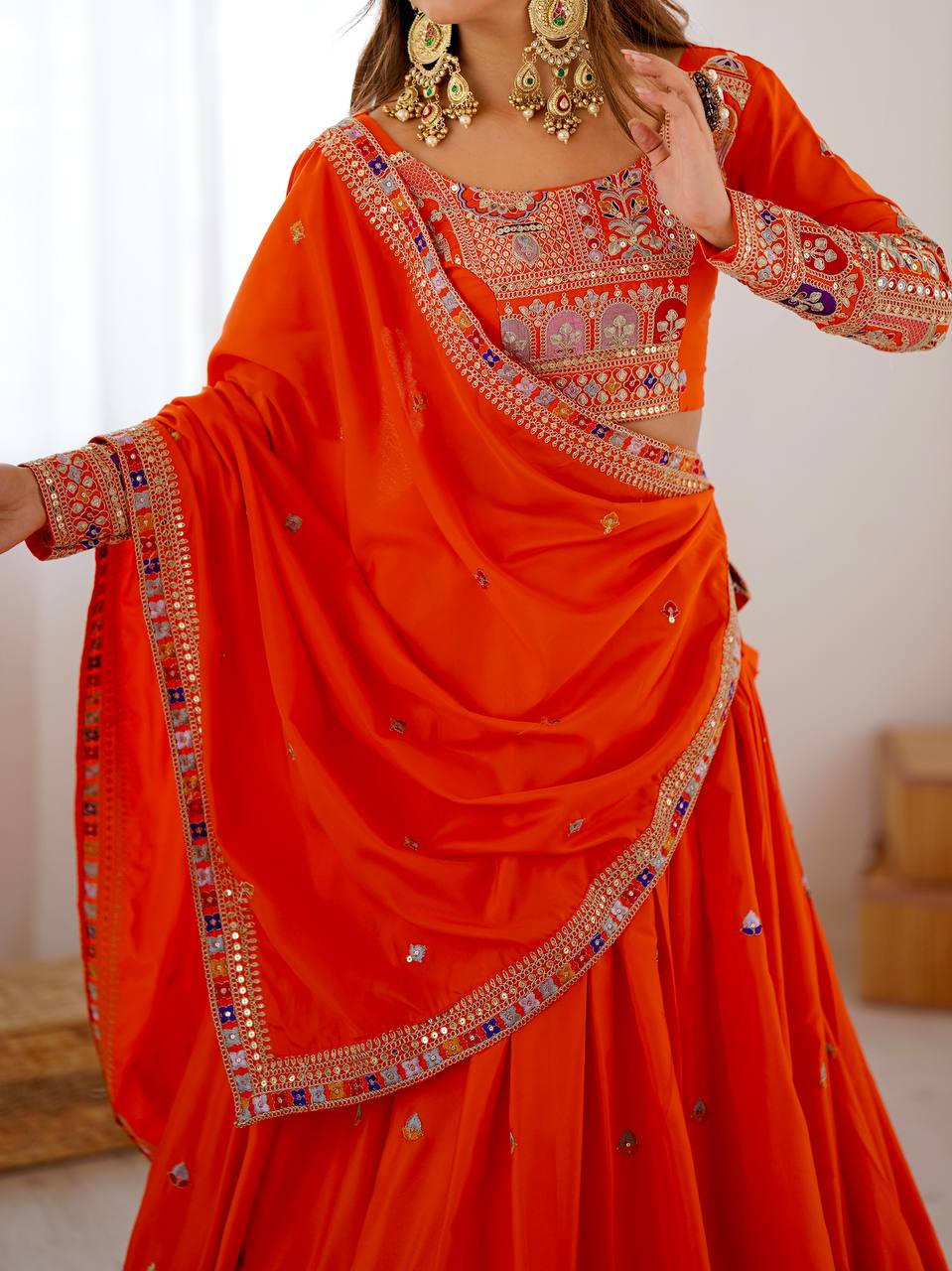 REAL MODELLING BEST SELLER LEHENGA RED