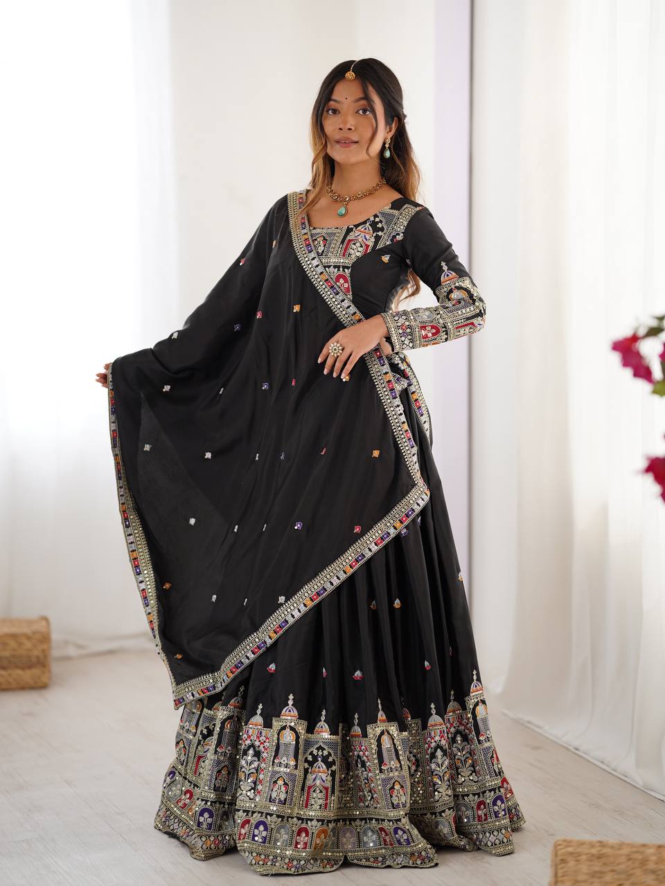 REAL MODELLING BEST SELLER LEHENGA BLACK