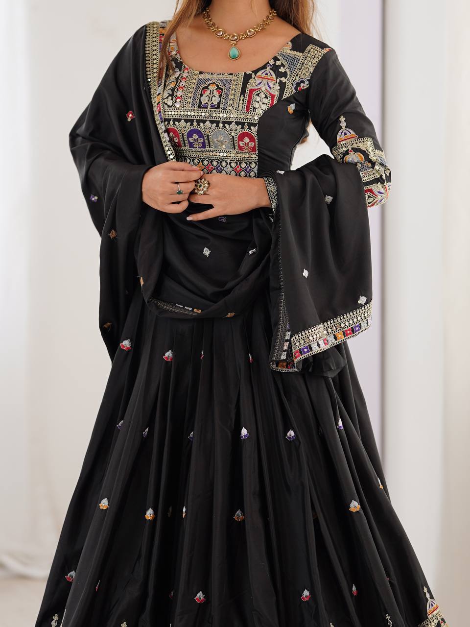 REAL MODELLING BEST SELLER LEHENGA BLACK