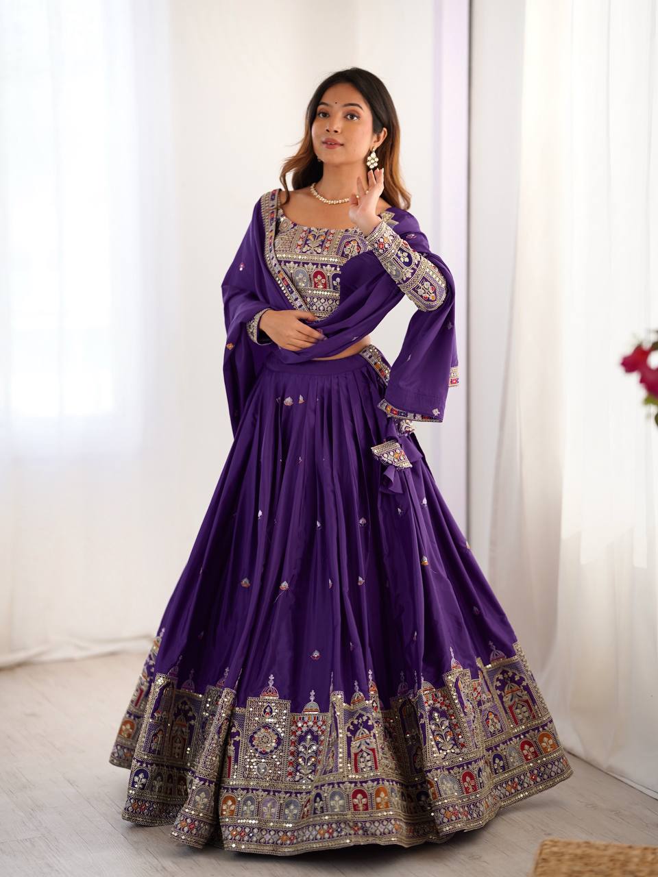 REAL MODELLING BEST SELLER LEHENGA WINE