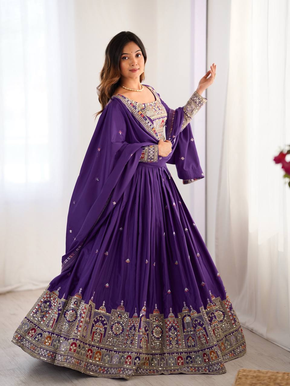 REAL MODELLING BEST SELLER LEHENGA WINE