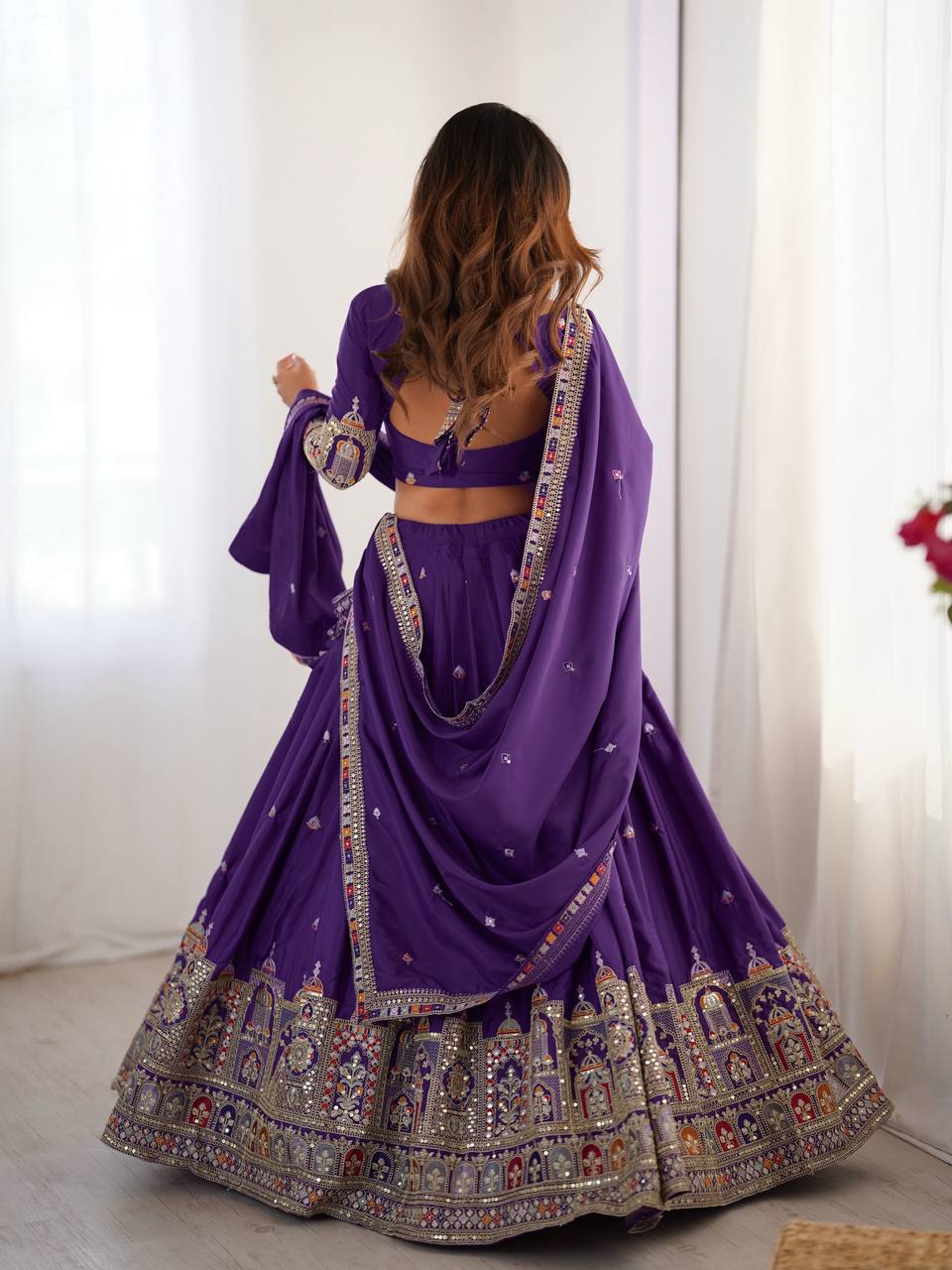 REAL MODELLING BEST SELLER LEHENGA WINE