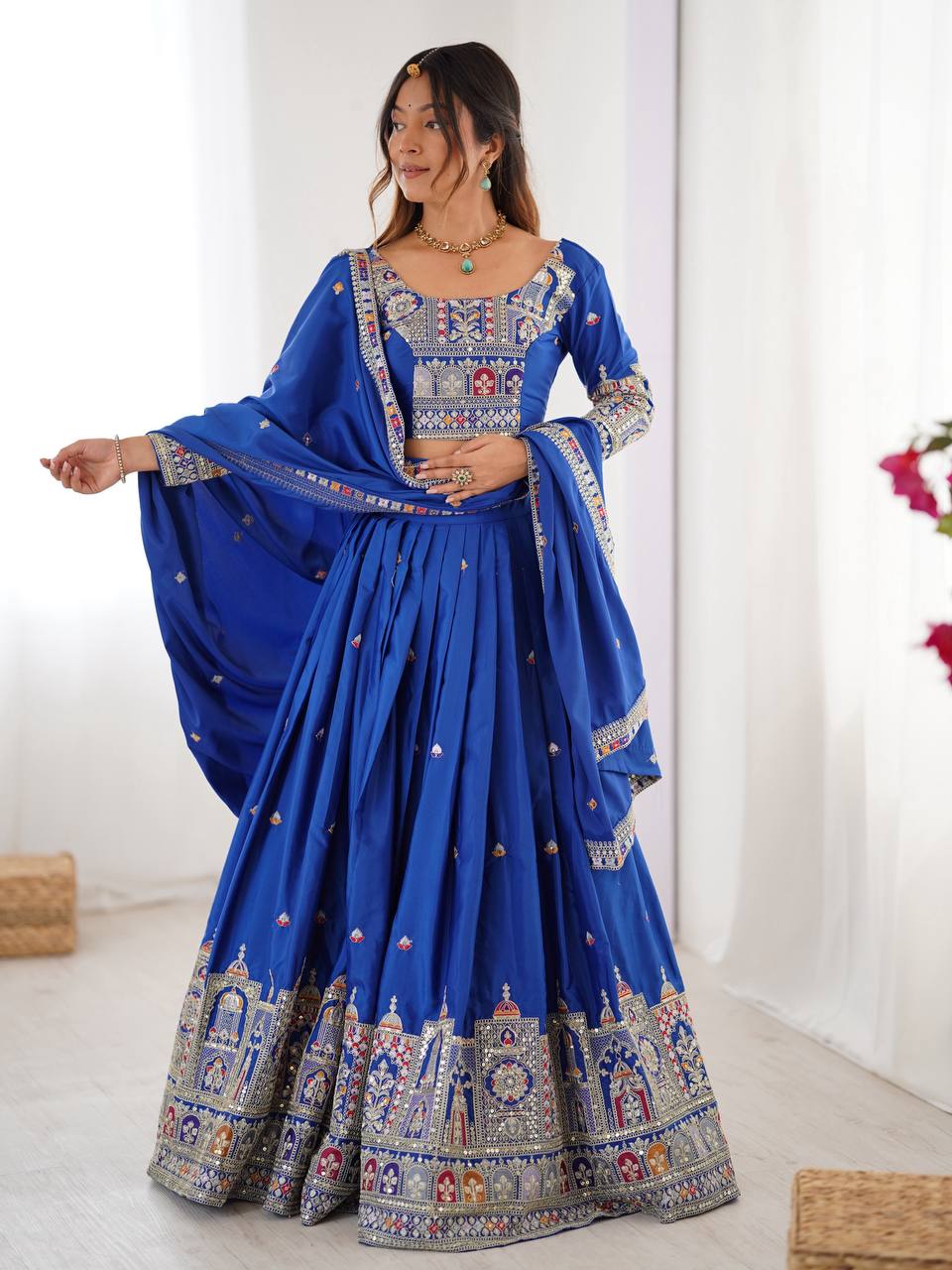 REAL MODELLING BEST SELLER LEHENGA BLUE