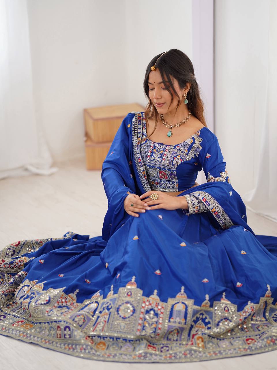 REAL MODELLING BEST SELLER LEHENGA BLUE
