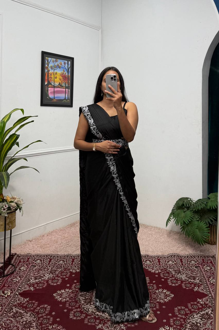 INDOWESTERN READY TO WEAR SAREE WITH KOTI AND BELT