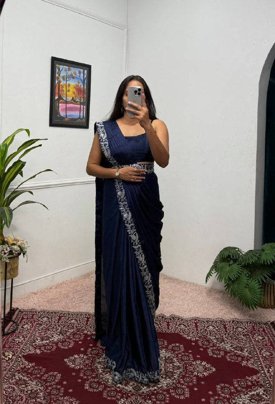 INDOWESTERN READY TO WEAR SAREE WITH KOTI AND BELT