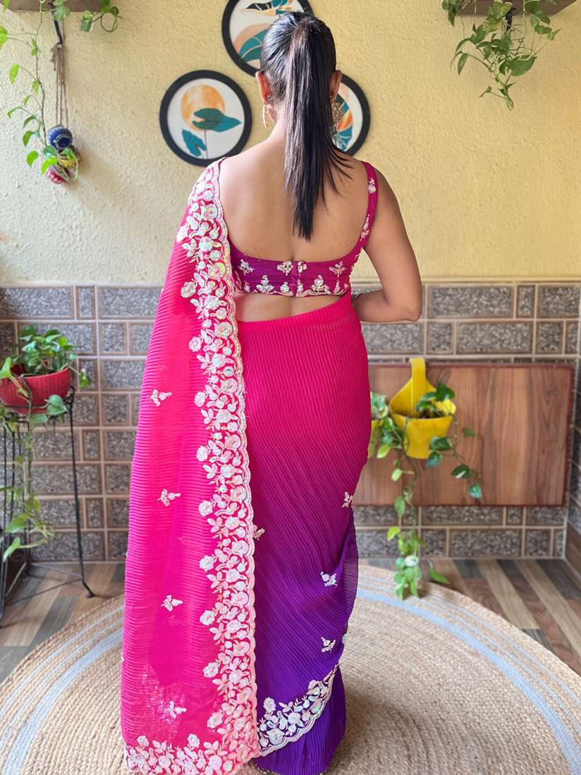 SHADED CRUSH SEQUINS WORK SAREES