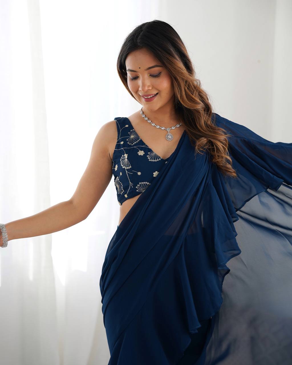 SHARARA STYLE READY TO WEAR SAREE