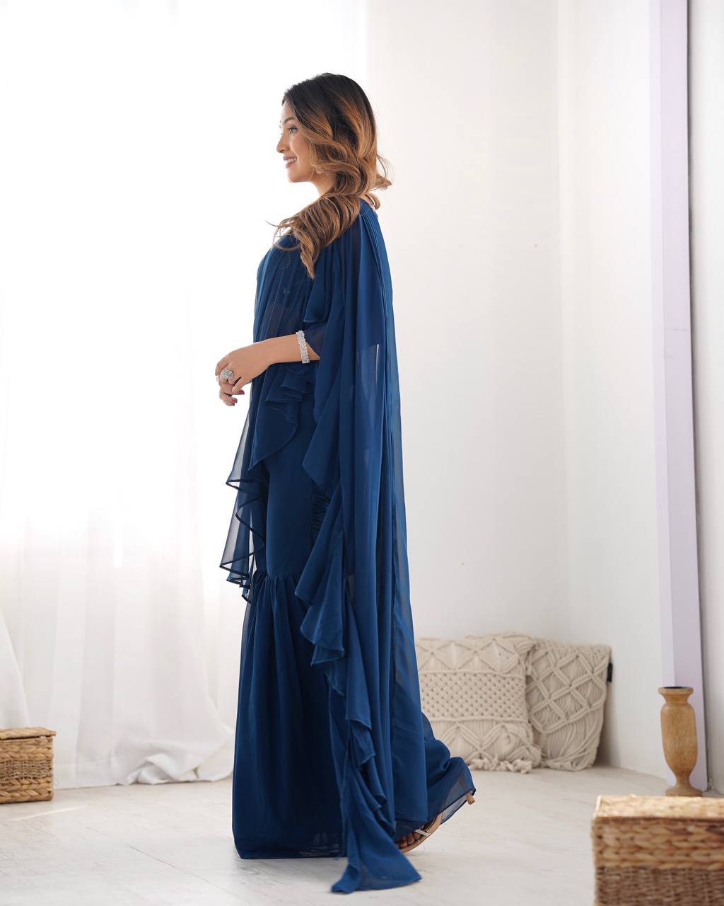 SHARARA STYLE READY TO WEAR SAREE