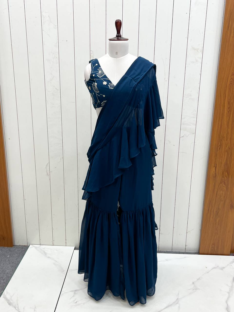 SHARARA STYLE READY TO WEAR SAREE