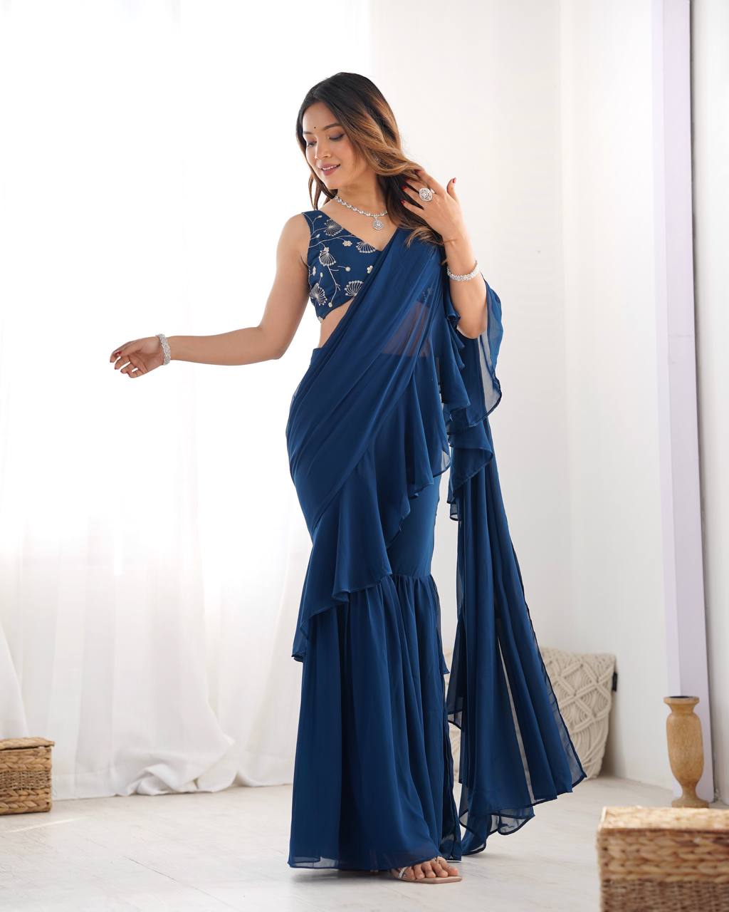 SHARARA STYLE READY TO WEAR SAREE