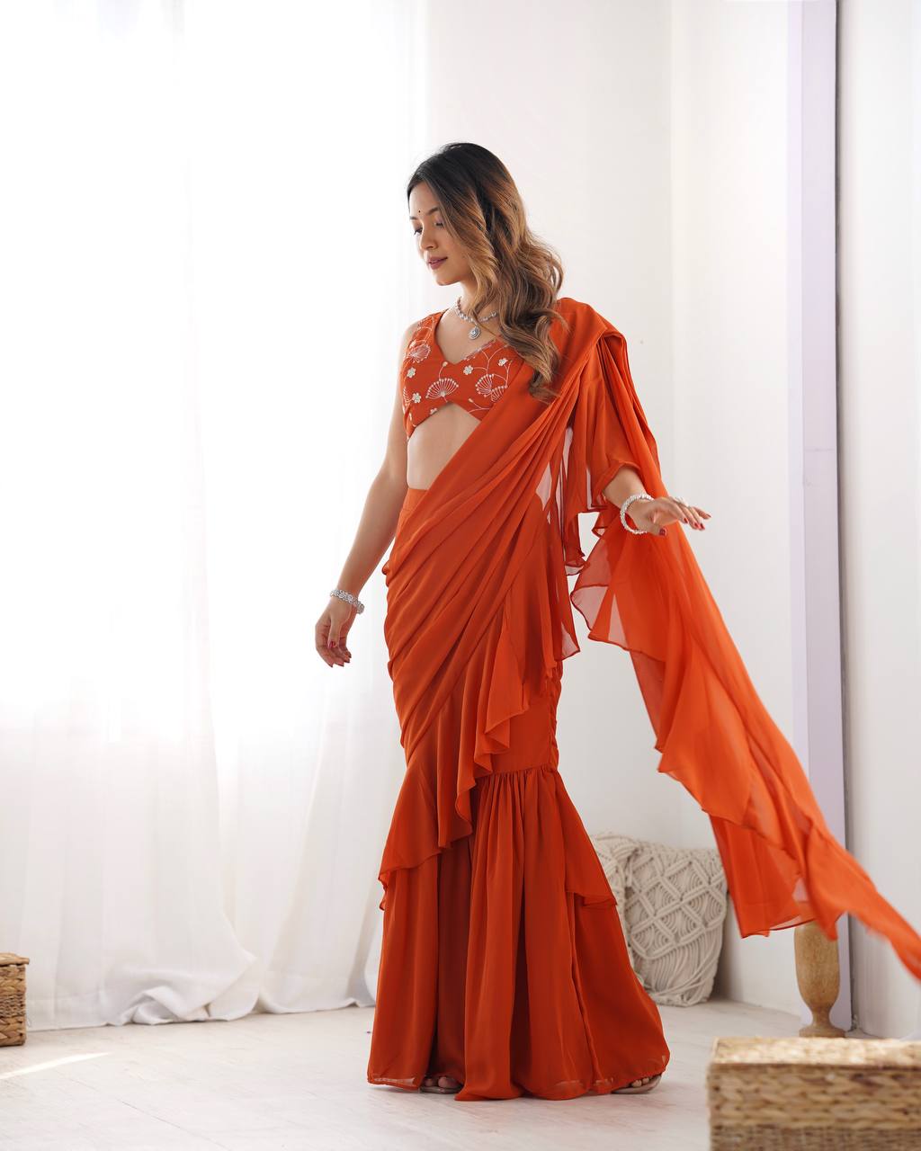 SHARARA STYLE READY TO WEAR SAREE