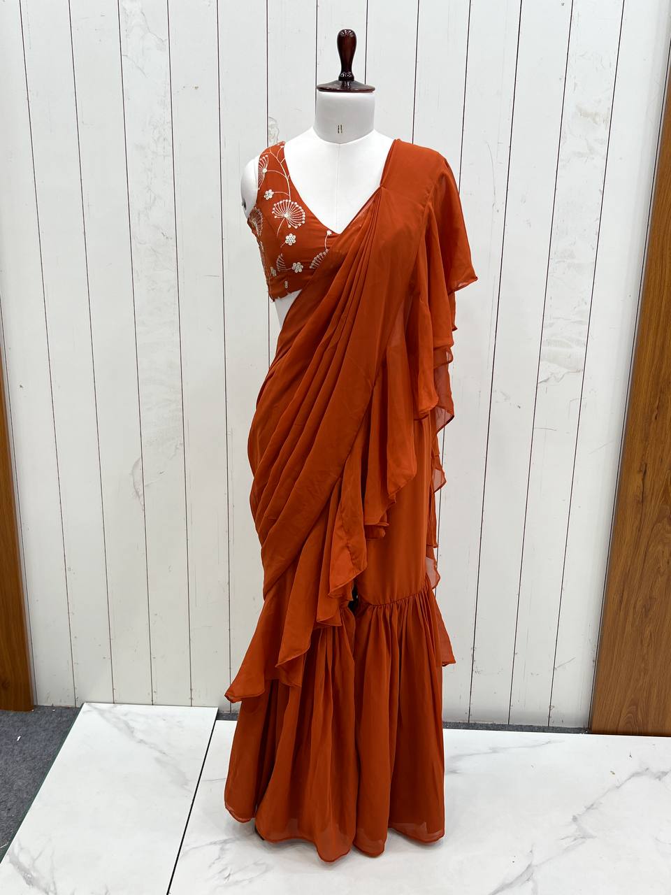 SHARARA STYLE READY TO WEAR SAREE