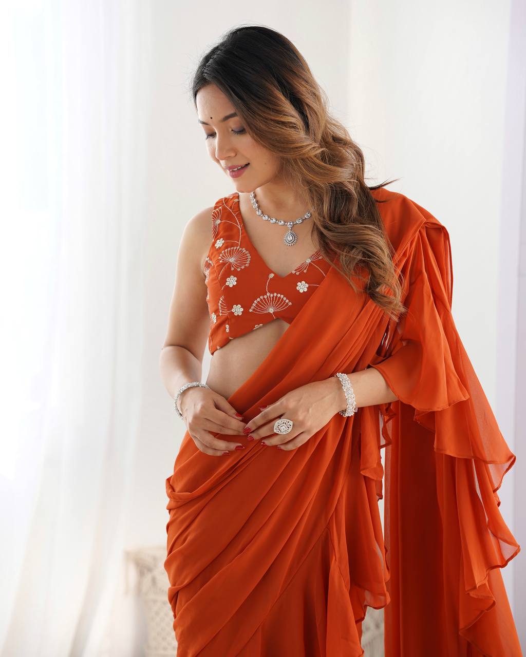 SHARARA STYLE READY TO WEAR SAREE
