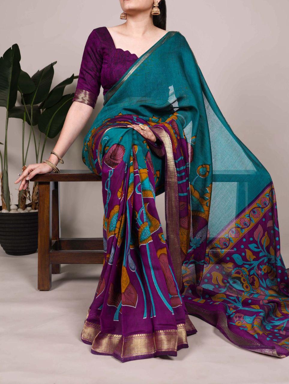 VISCOSE CHANDERI SAREES