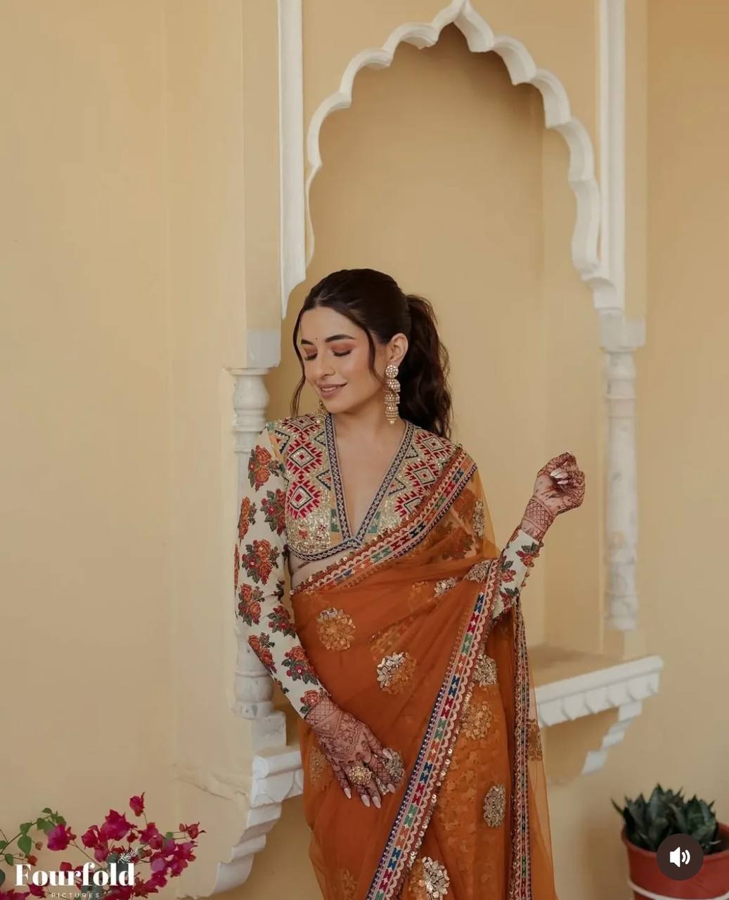 DIWALI SPECIAL SAREE WITH STITCHED BLOUSE