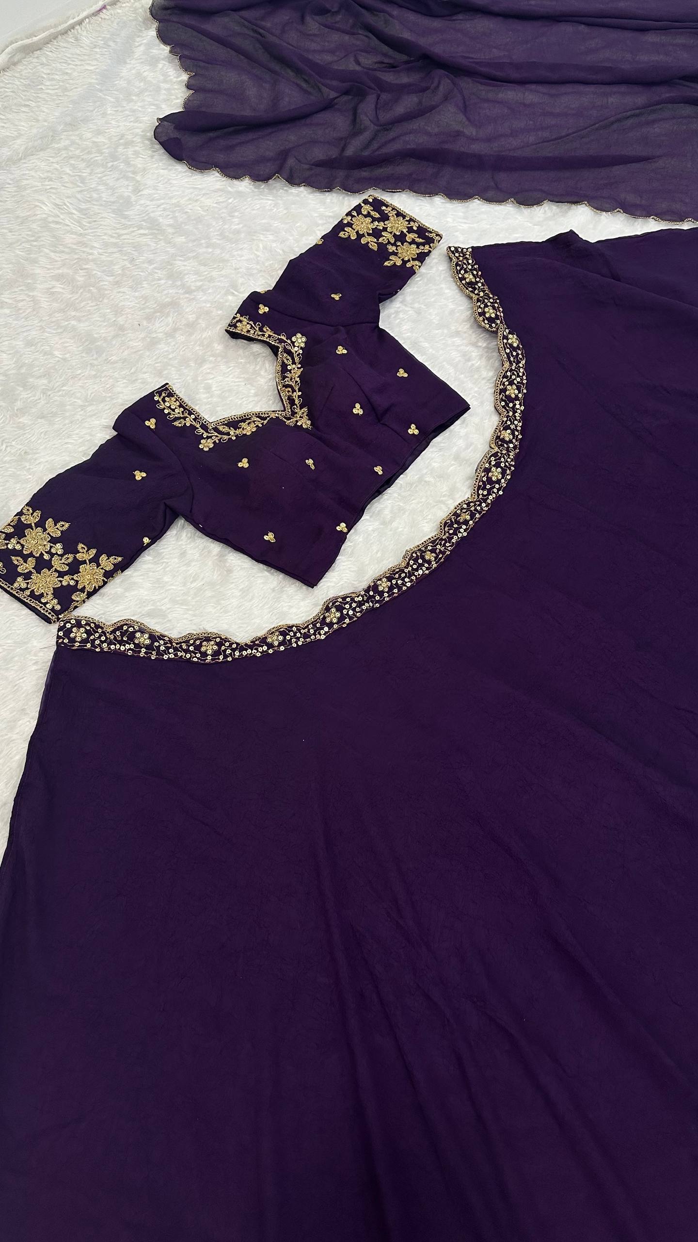 SIMPLE SOBER RUFFLE LEHENGA