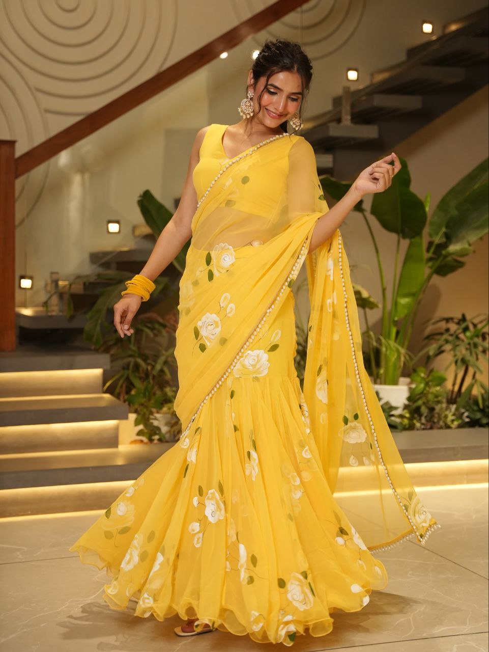 FLORAL LEHENGA SAREE