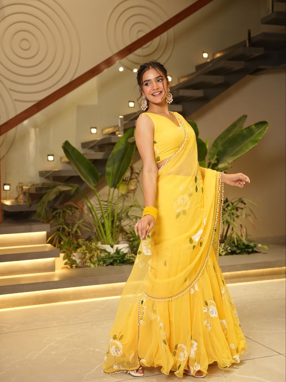 FLORAL LEHENGA SAREE