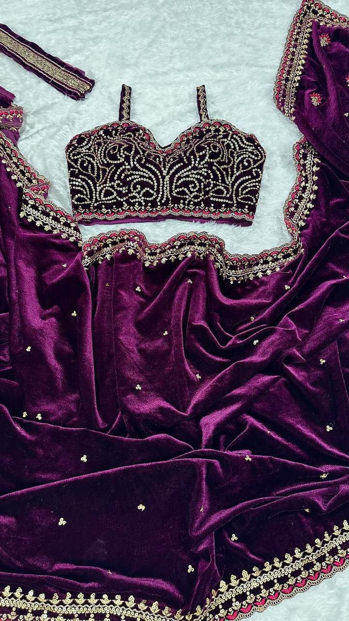 GORGEOUS VELVET SAREE