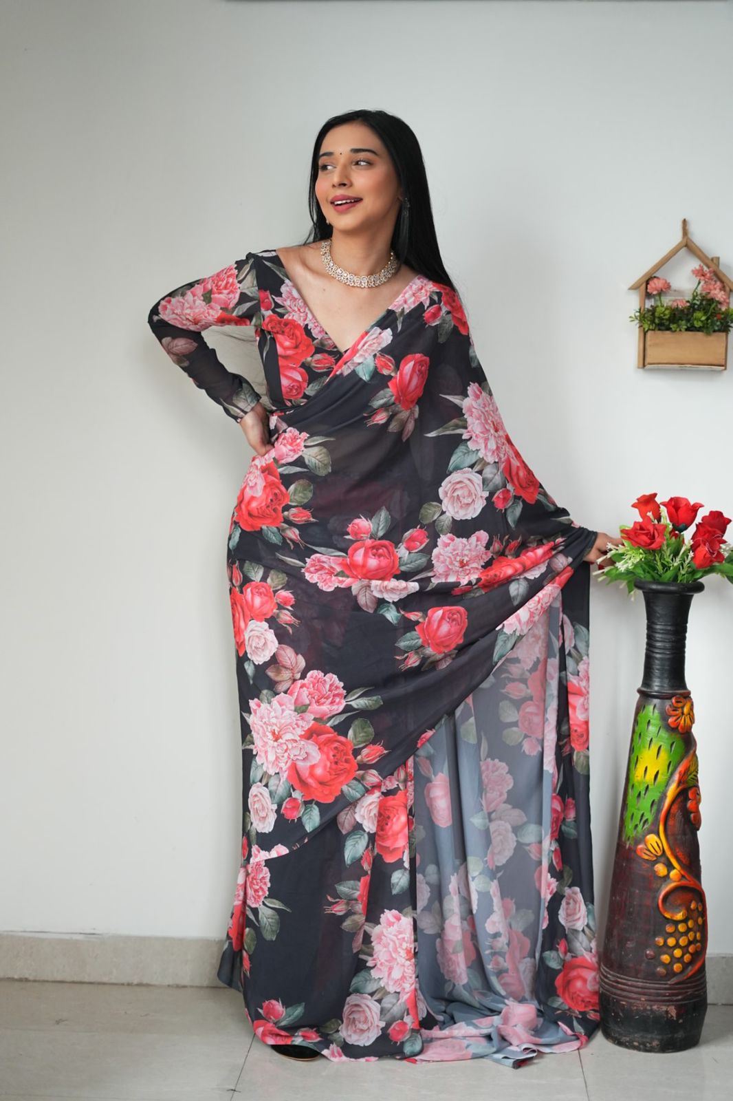 Floral Ready To wear Saree