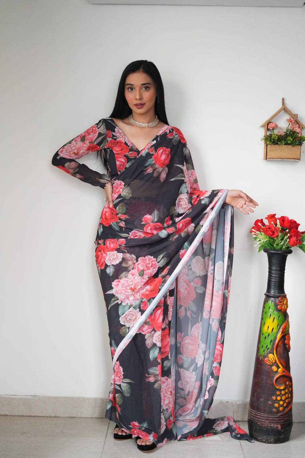 Floral Ready To wear Saree