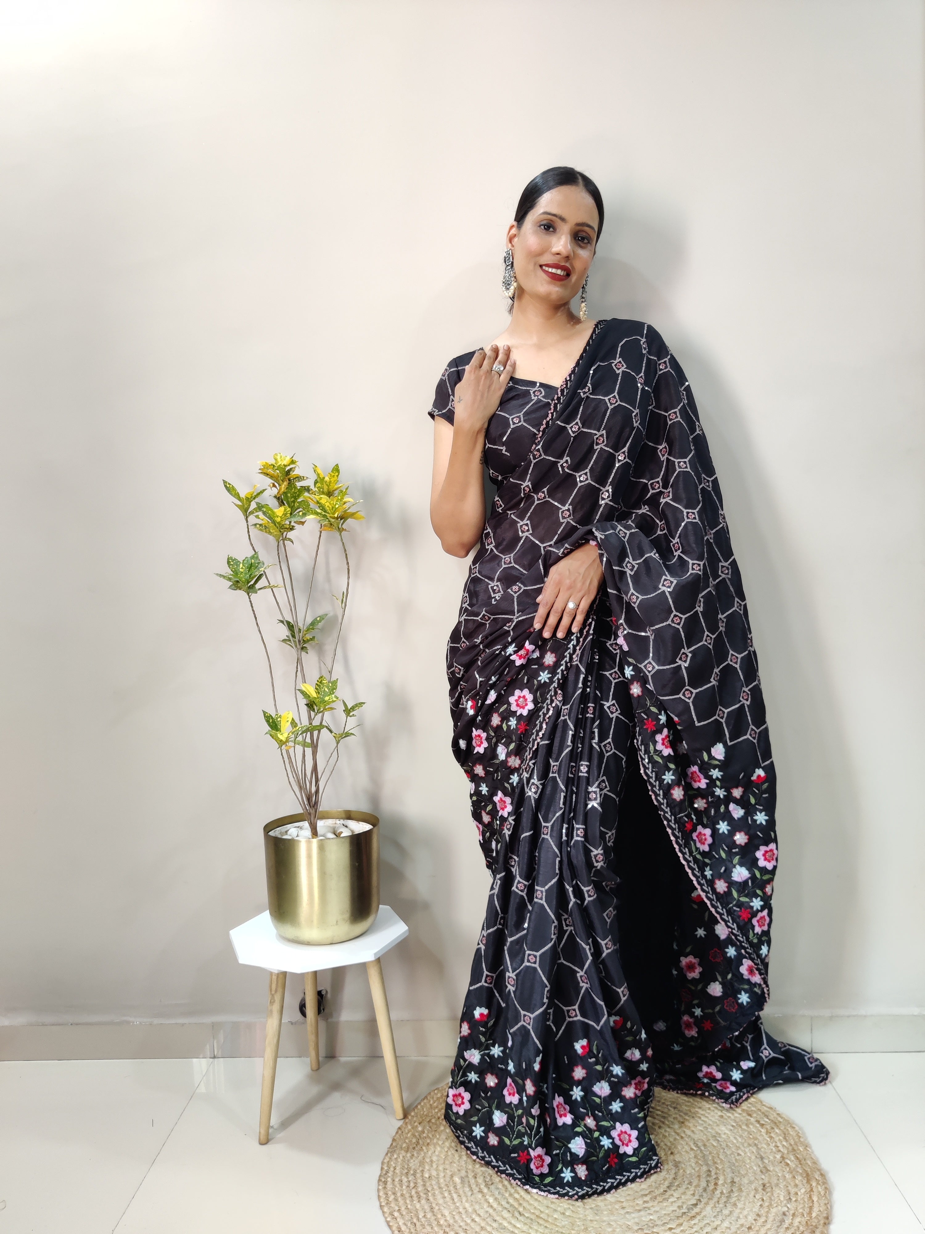 Heavy Work Ready To Wear Sarees