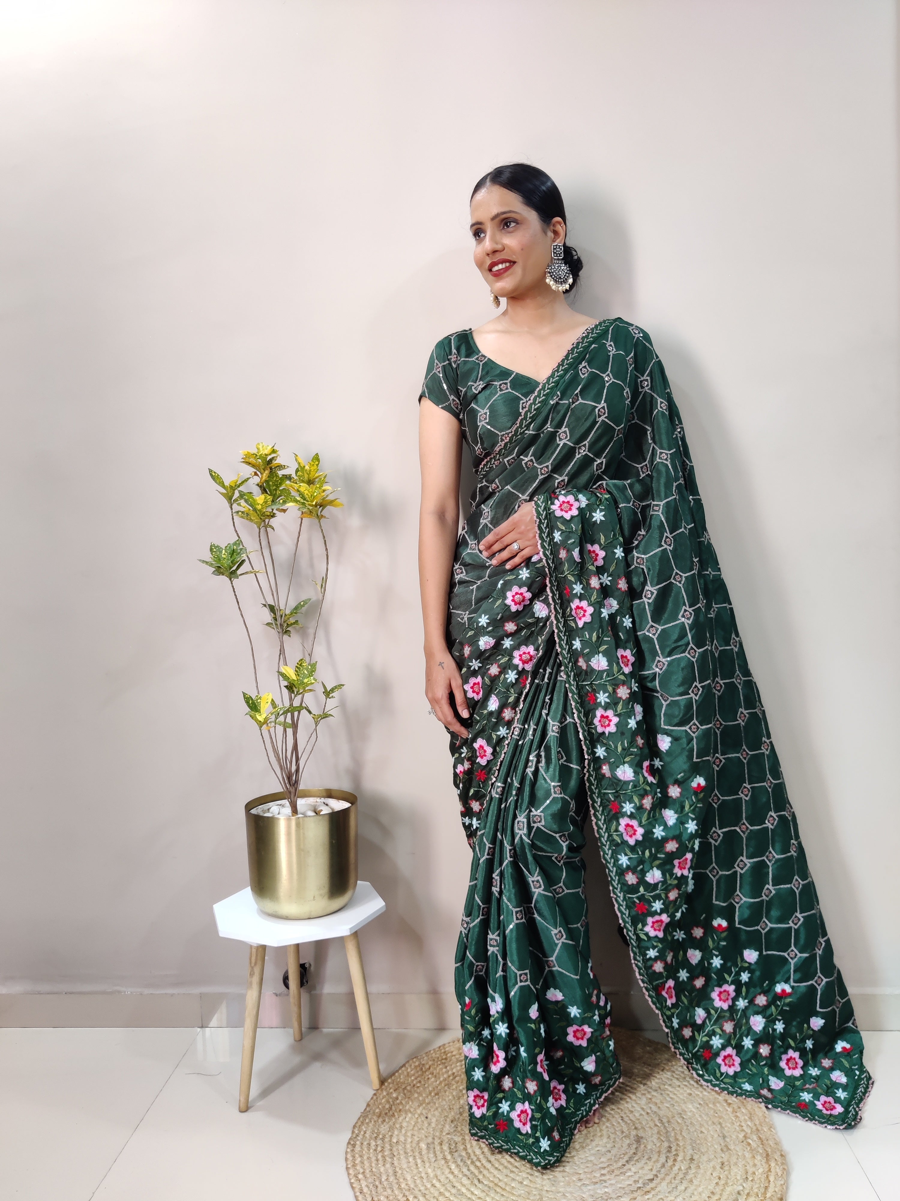Heavy Work Ready To Wear Sarees