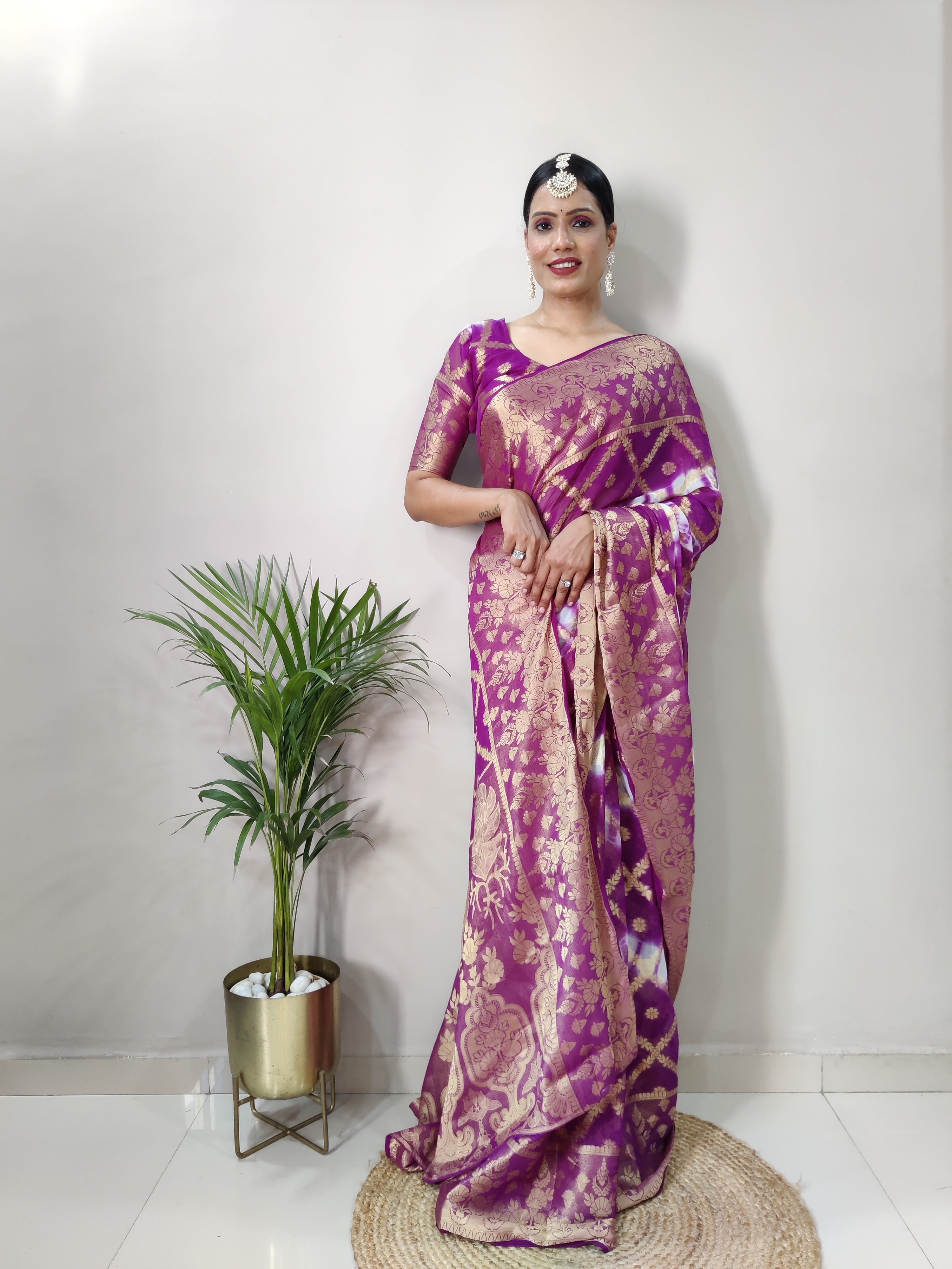 Pure Whiscose Ready To Wear Saree