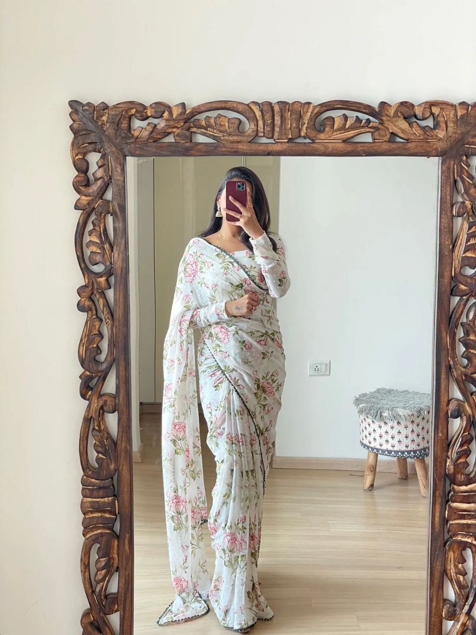 Georgette Floral Butti Saree
