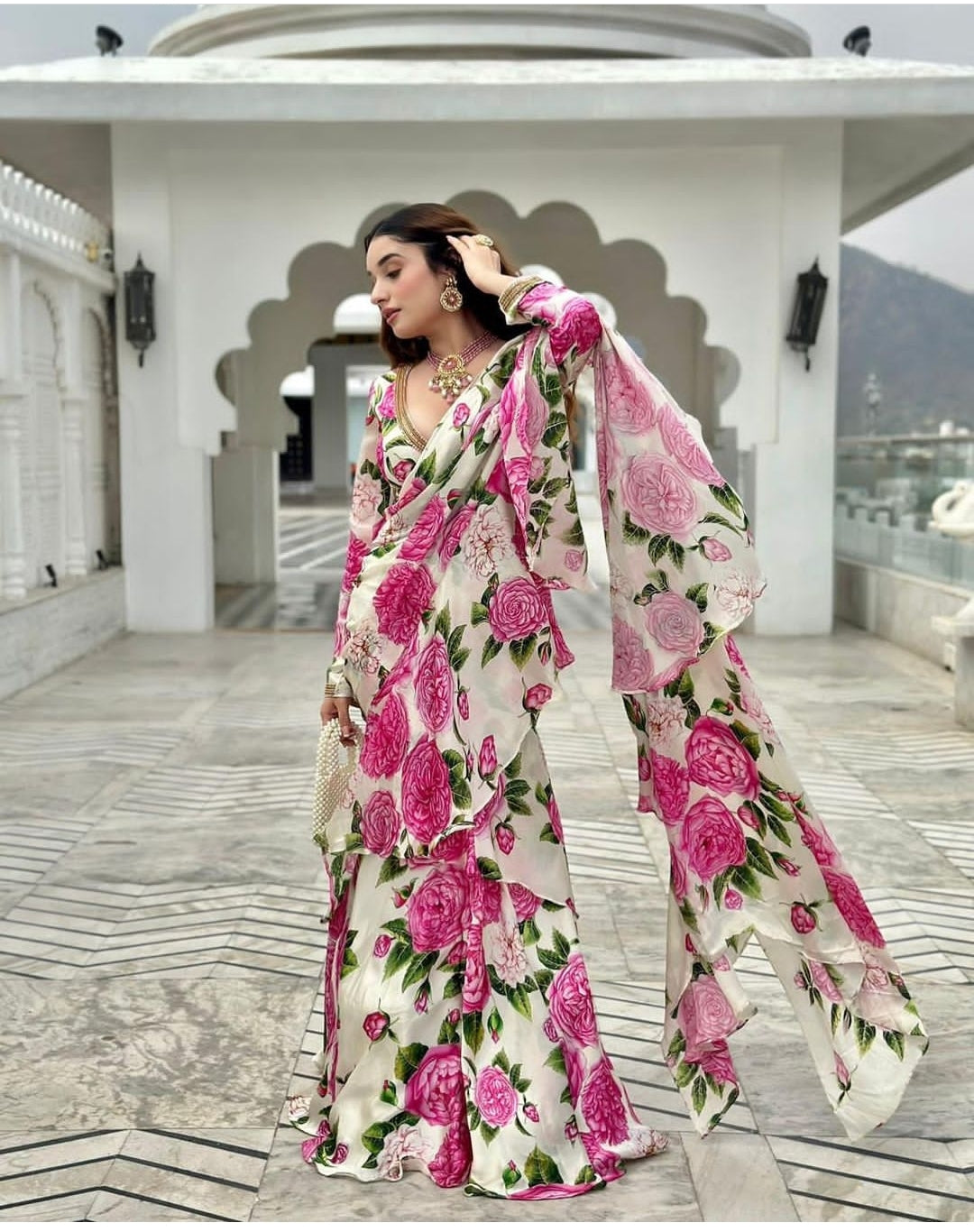 Floral Lehenga Saree