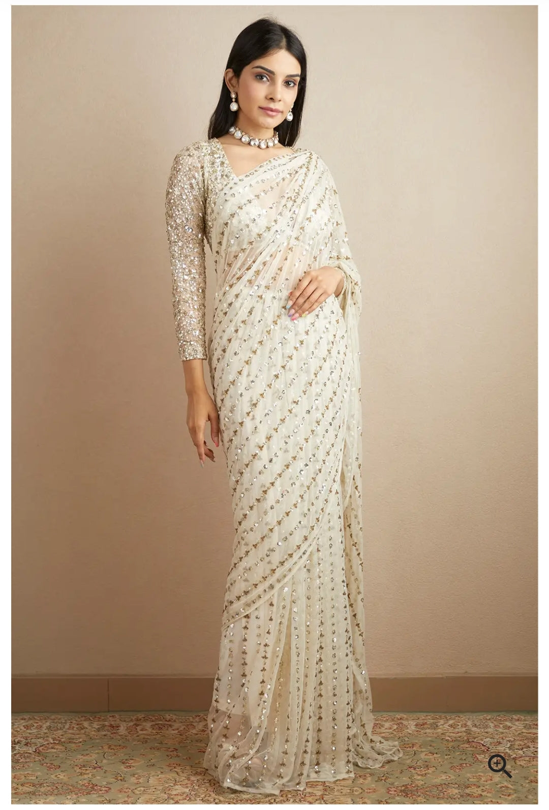 Beautiful Sequins Work Saree
