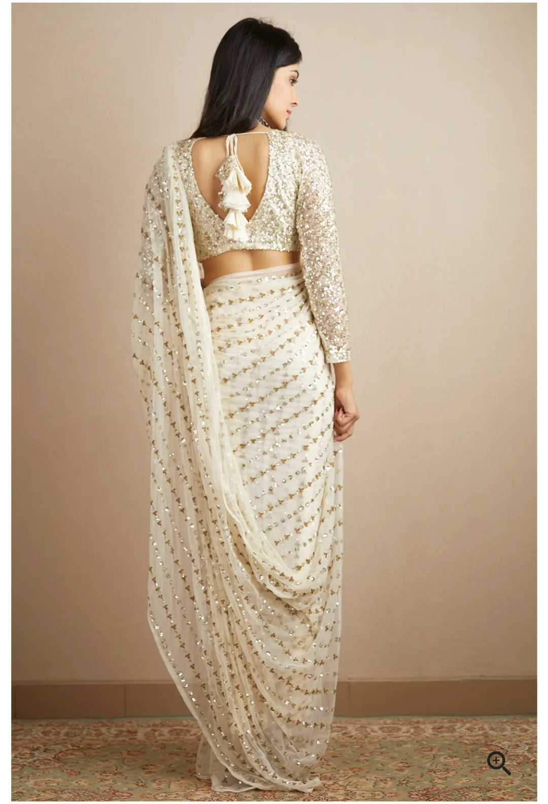 Beautiful Sequins Work Saree