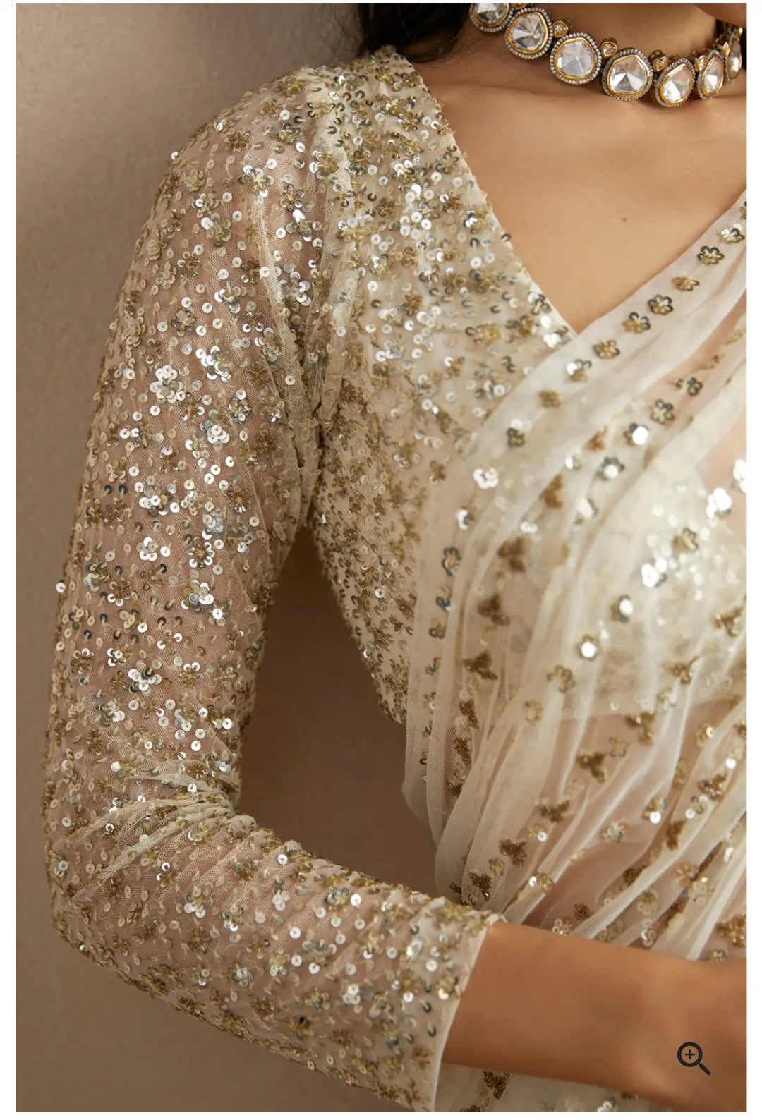 Beautiful Sequins Work Saree