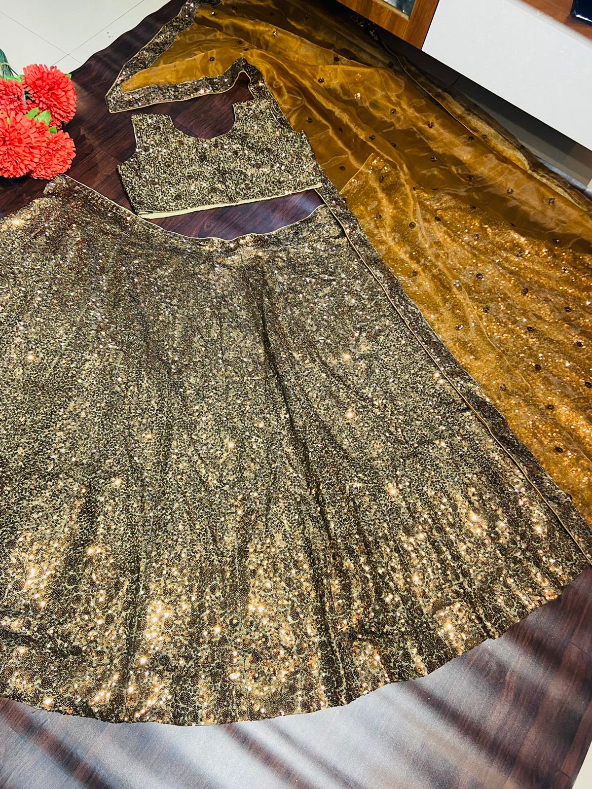 GOLDEN SEQUINS LEHENGA