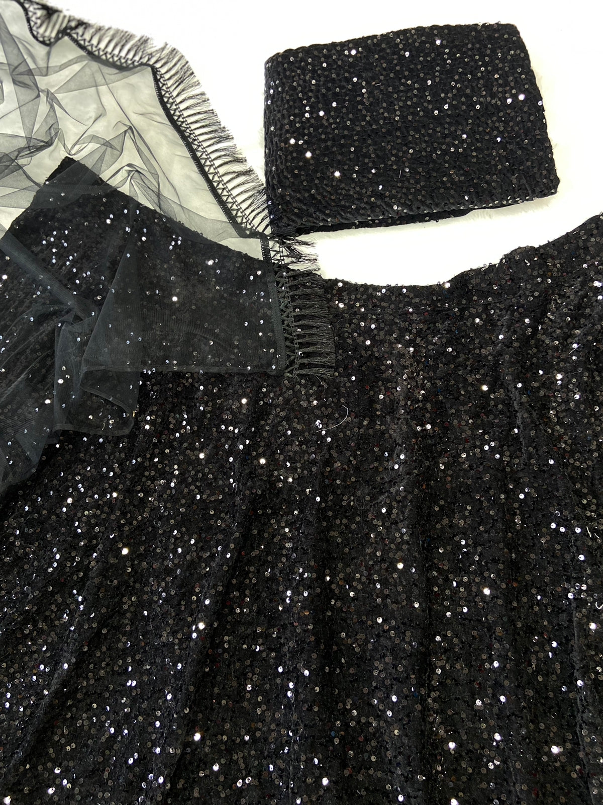 BLACK SEQUINS LEHENGA