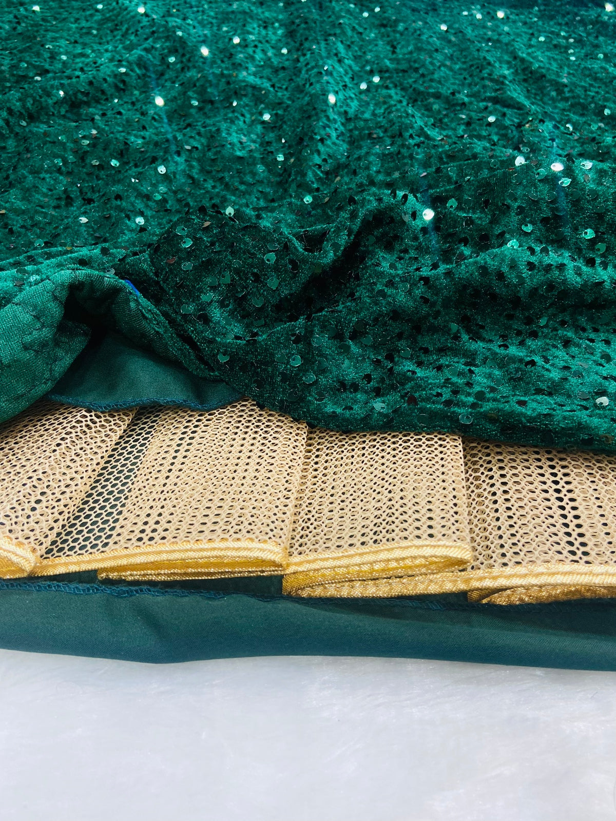 BOTTLE GREEN LEHENGA