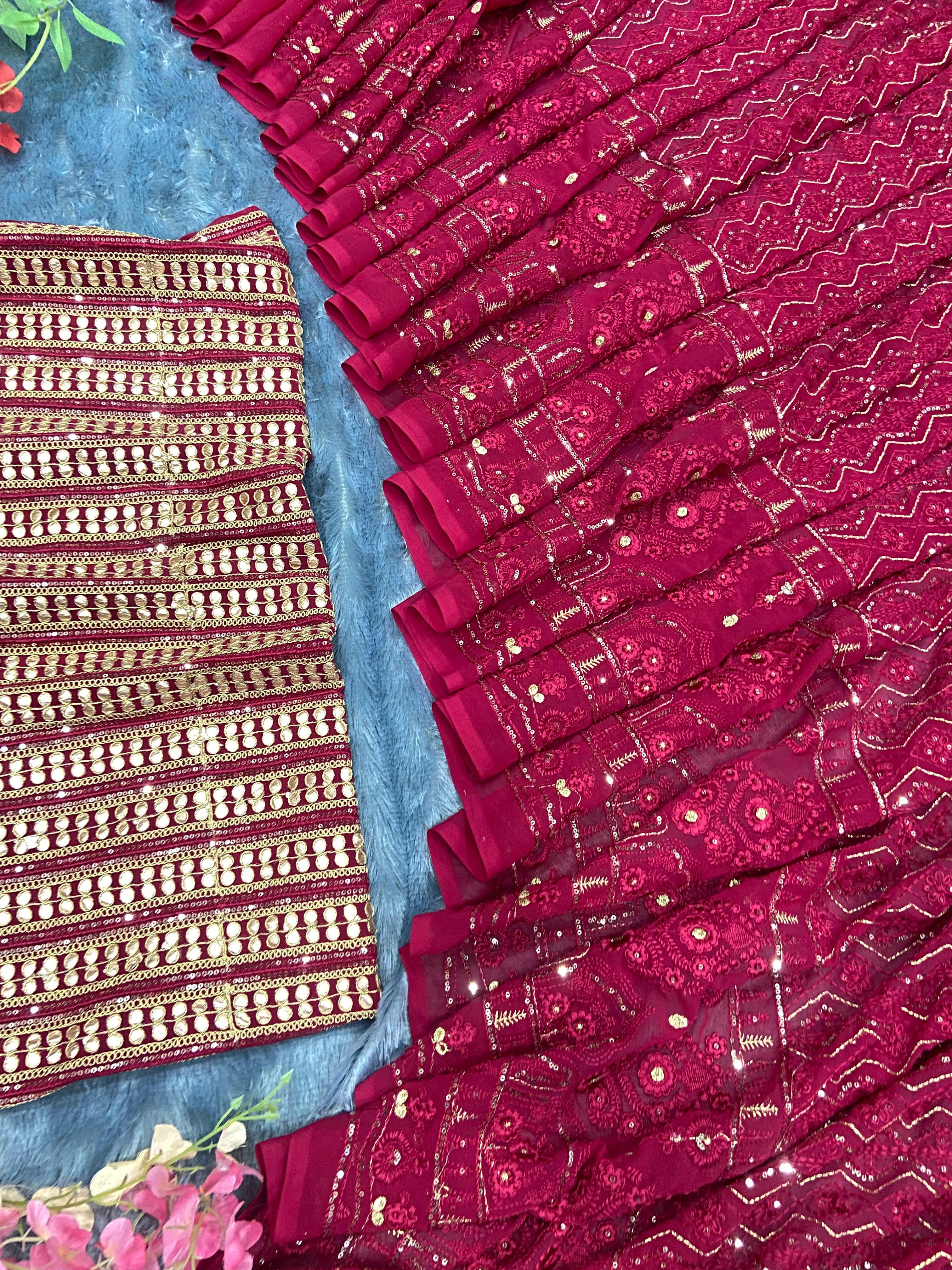 Chikankari Work Saree