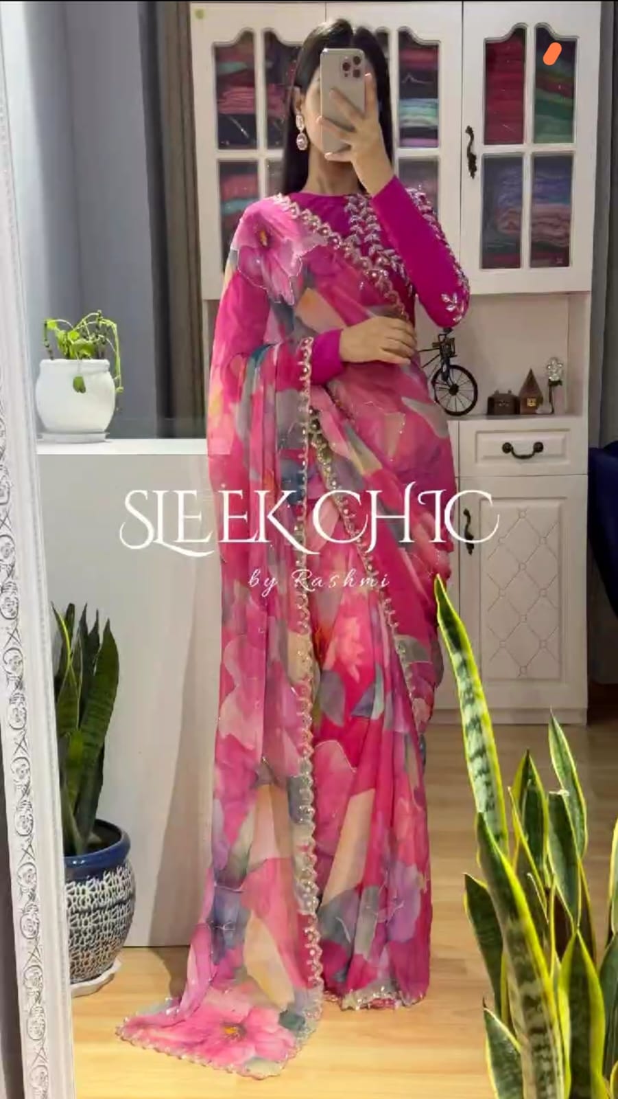 Pure Handwork Floral Saree