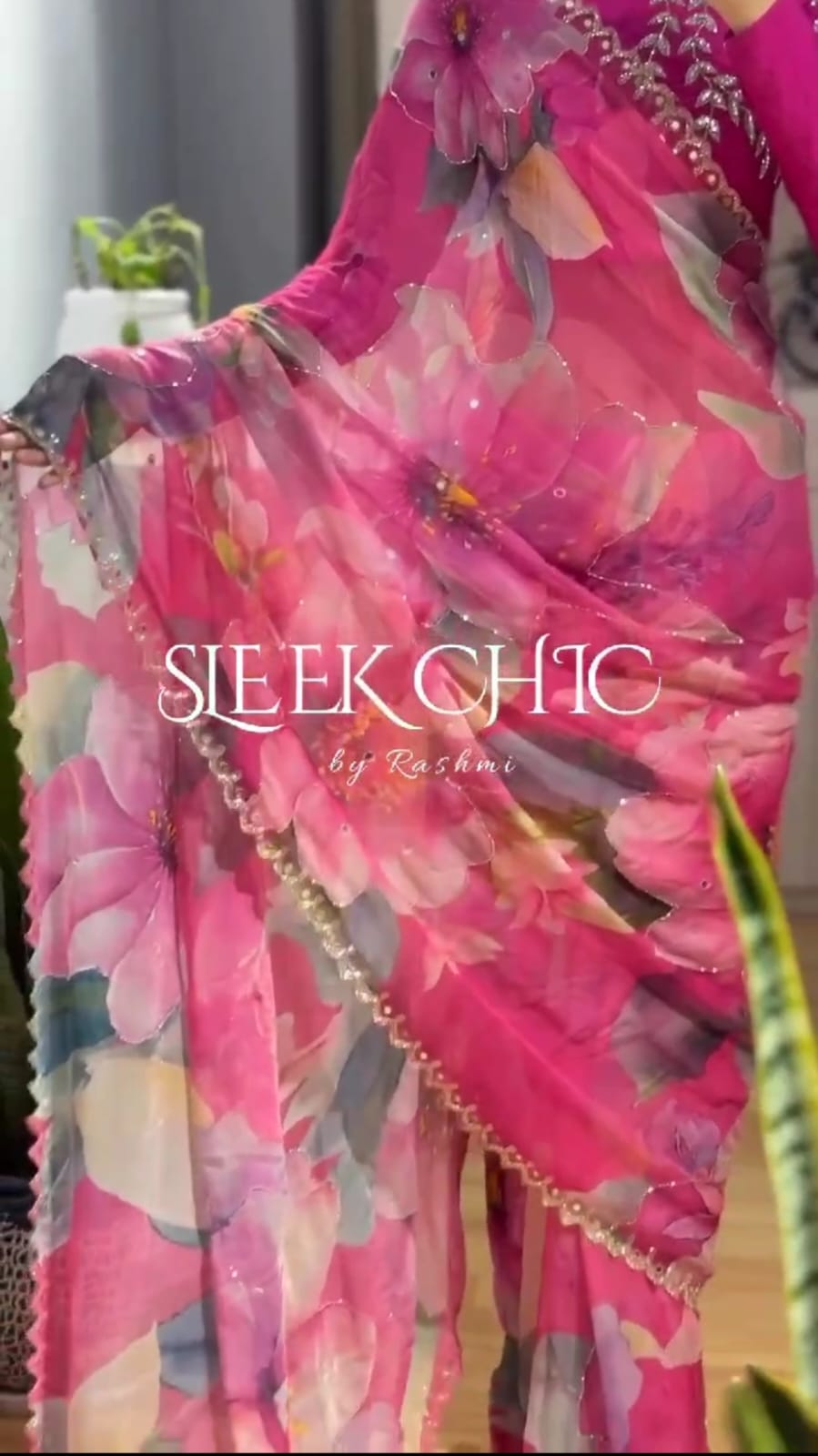 Pure Handwork Floral Saree