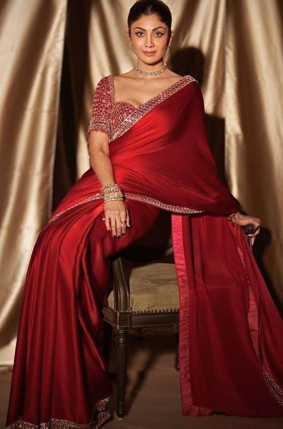 Real Mirror Work Saree