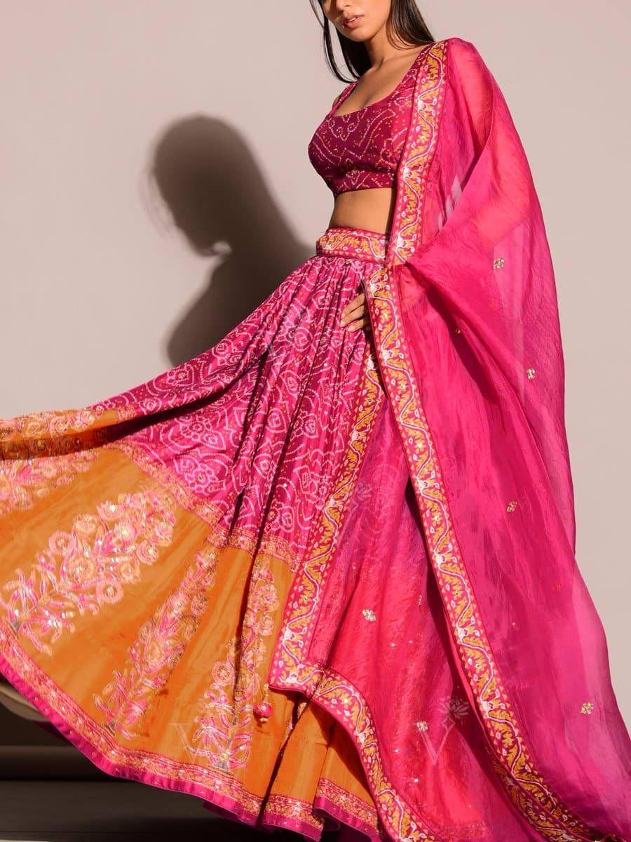 Bandhani Style Lehenga